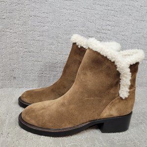 Sigerson Morrison Women's Size EU 38.5 US 7.5/8 Brown Suede Hatty Ankle Boots